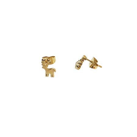 earrings gold steel deer and christmas tree1